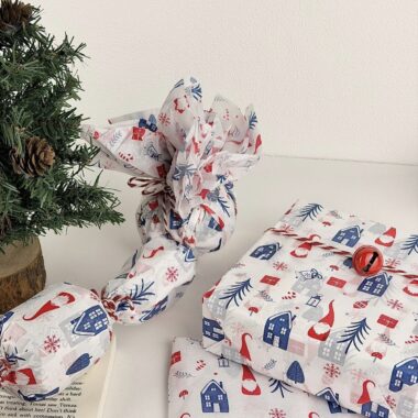 Deep blue atmosphere Christmas wrapping paper for holiday gifts