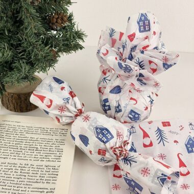 Deep blue atmosphere Christmas wrapping paper for holiday gifts