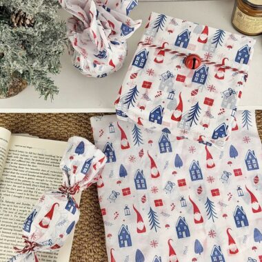 Deep blue atmosphere Christmas wrapping paper for holiday gifts