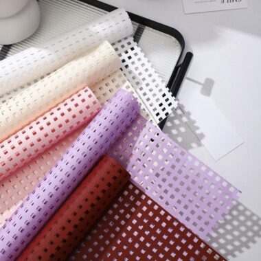 Hollow dopamine style creative flower wrapping paper