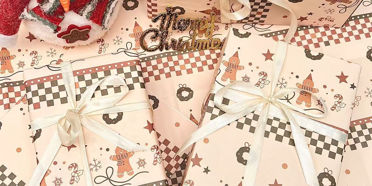 Thick Christmas wrapping paper for packing and gift boxes