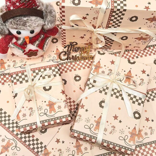 Thick Christmas wrapping paper for packing and gift boxes