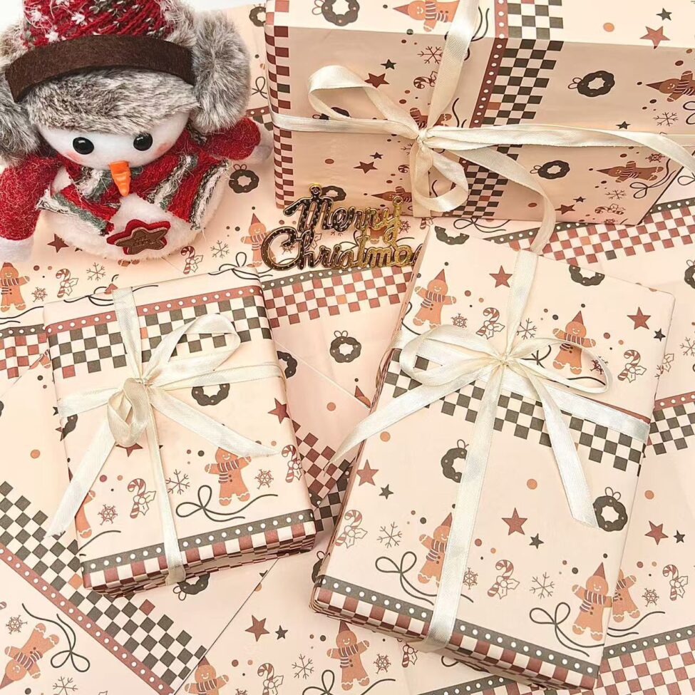 Thick Christmas wrapping paper for packing and gift boxes
