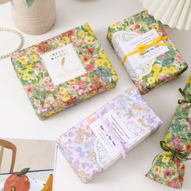 Fresh elegant floral festival gift wrapping paper