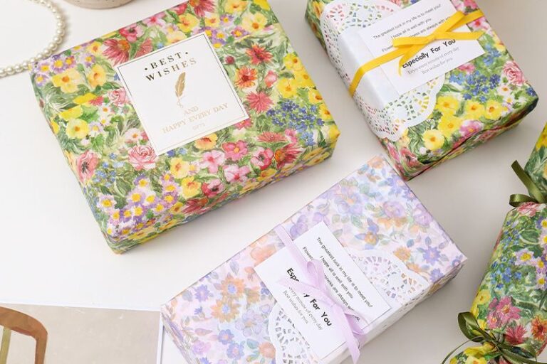 Fresh elegant floral festival gift wrapping paper