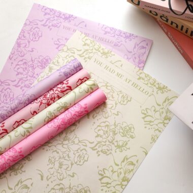 European vintage floral flower wrapping paper for bouquets