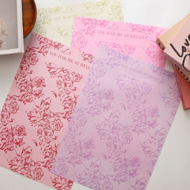 European vintage floral flower wrapping paper for bouquets