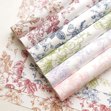 Waterproof European vintage floral flower wrapping paper