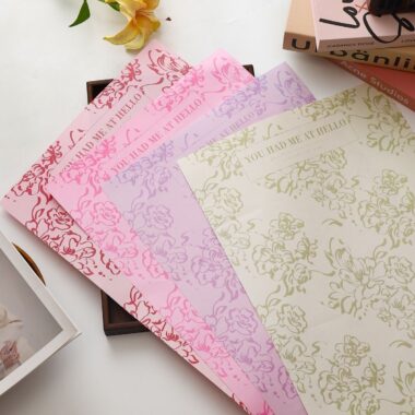 European vintage floral flower wrapping paper for bouquets