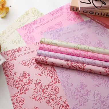 European vintage floral flower wrapping paper for bouquets