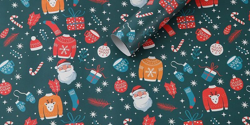 Extra large thick Christmas wrapping paper for holiday gifts