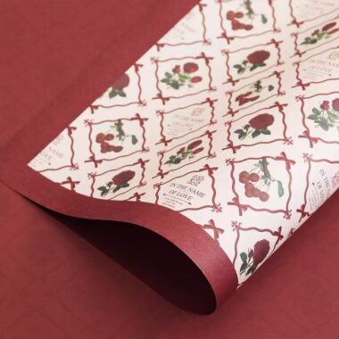 Premium floral Valentine’s flower wrapping paper for bouquets