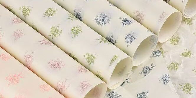 Thick French rose flower wrapping paper for bouquets
