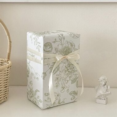 French vintage floral birthday gift wrapping paper elegant style