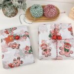 Large gingerbread man Christmas wrapping paper for gifts