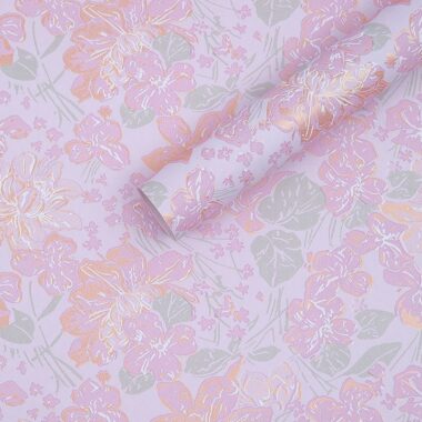 Gold foil embossed floral flower wrapping paper for bouquets