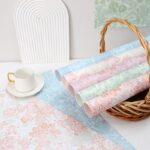 Gold foil embossed floral flower wrapping paper for bouquets