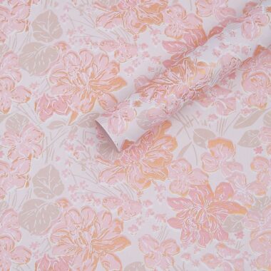 Gold foil embossed floral flower wrapping paper for bouquets