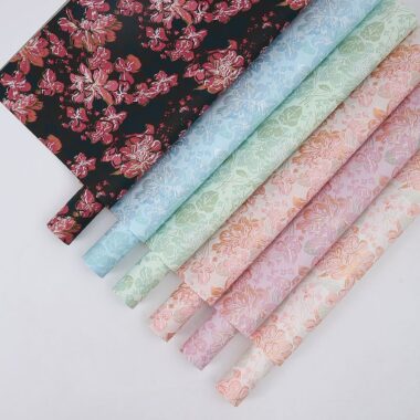 Gold foil embossed floral flower wrapping paper for bouquets