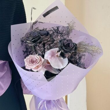 Gold foil heart waterproof flower wrapping paper for bouquets