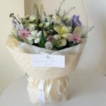 Gold foil heart waterproof flower wrapping paper for bouquets