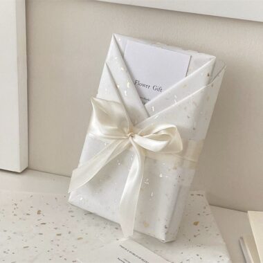 Dreamy gold silver glitter white festival gift wrapping paper