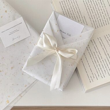 Dreamy gold silver glitter white festival gift wrapping paper