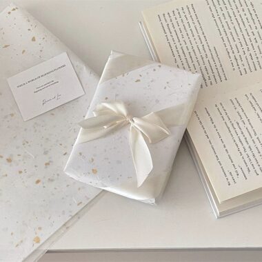 Dreamy gold silver glitter white festival gift wrapping paper