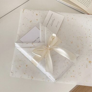 Dreamy gold silver glitter white festival gift wrapping paper