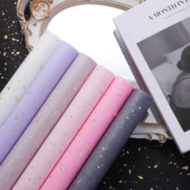 Gold silver splash waterproof flower wrapping paper