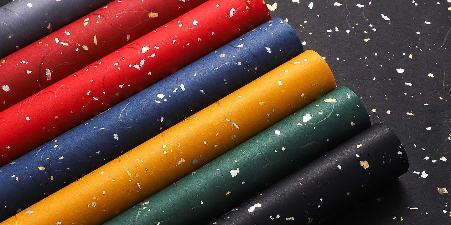Gold silver splash waterproof flower wrapping paper