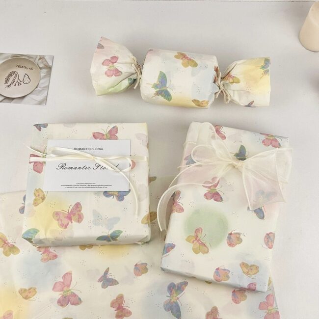 Color gradient butterfly decorative gift wrapping paper