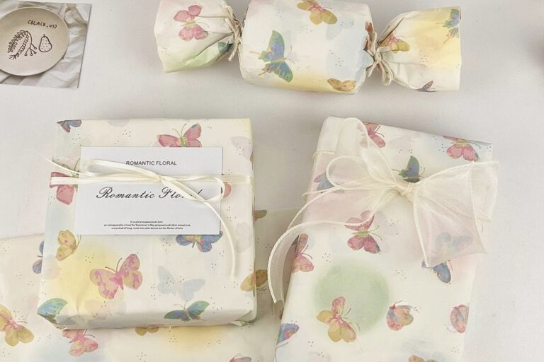 Color gradient butterfly decorative gift wrapping paper