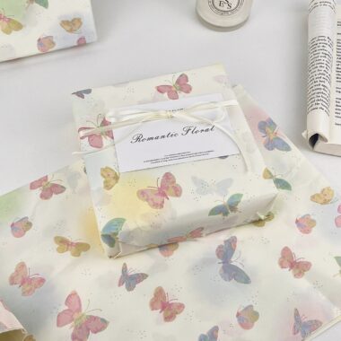 Color gradient butterfly decorative gift wrapping paper