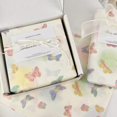 Color gradient butterfly decorative gift wrapping paper