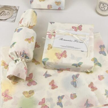 Color gradient butterfly decorative gift wrapping paper