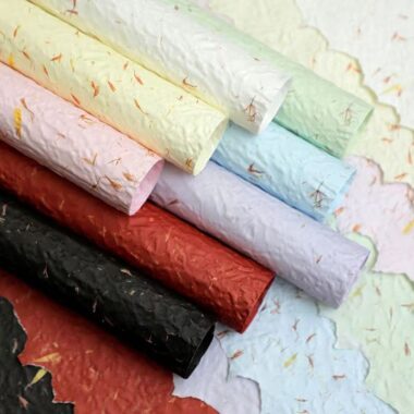 Hand torn petal thick kraft 3D flower wrapping paper