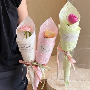 Hand torn petal thick kraft 3D flower wrapping paper