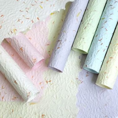 Hand torn petal thick kraft 3D flower wrapping paper