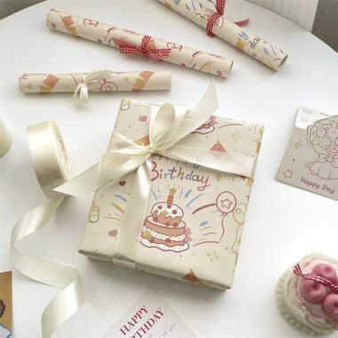 High quality happy birthday kraft gift wrapping paper