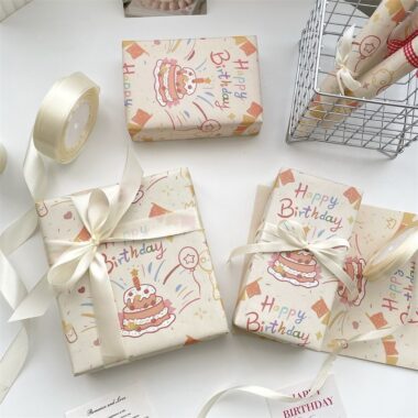 High quality happy birthday kraft gift wrapping paper