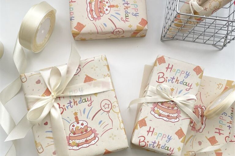 High quality happy birthday kraft gift wrapping paper