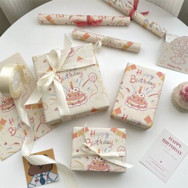 High quality happy birthday kraft gift wrapping paper
