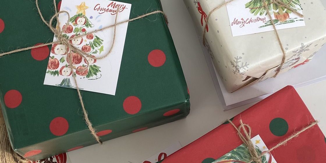 Premium thick Christmas wrapping paper with festive atmosphere