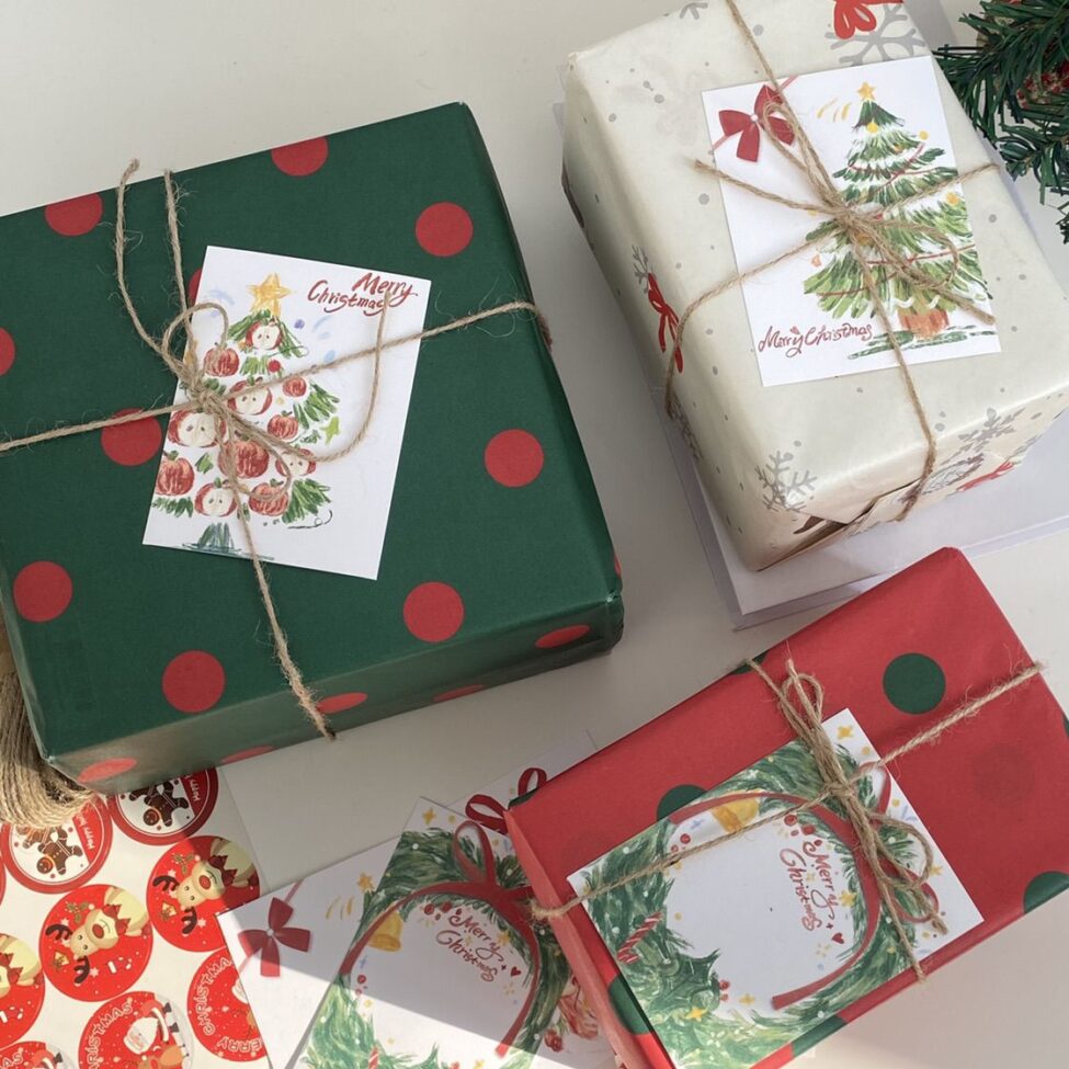 Premium thick Christmas wrapping paper with festive atmosphere