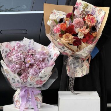 Ink floral waterproof flower wrapping paper for bouquets