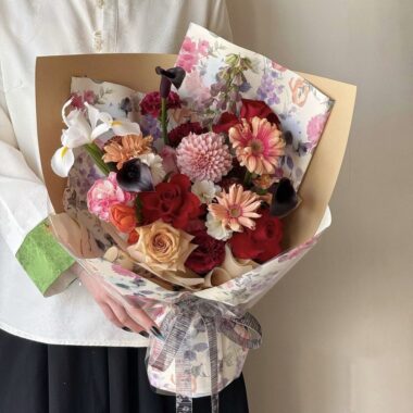 Ink floral waterproof flower wrapping paper for bouquets