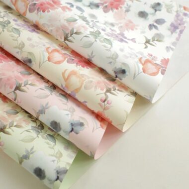 Ink floral waterproof flower wrapping paper for bouquets