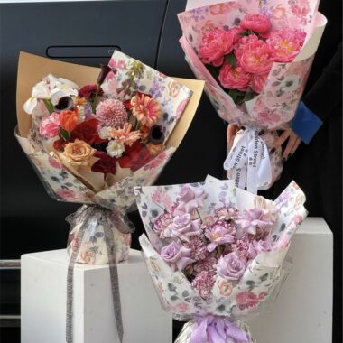 Ink floral waterproof flower wrapping paper for bouquets