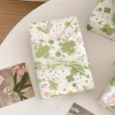 Lucky clover decorative gift wrapping paper high aesthetic